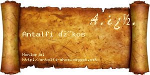 Antalfi Ákos névjegykártya